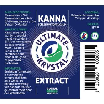 Kanna Krystal Ultimate extract 1g - Sceletium Tortuosum (UC) 