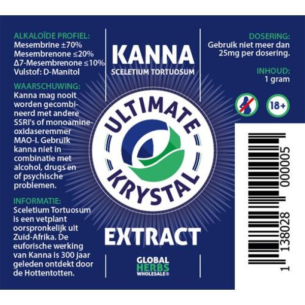 Kanna Krystal Ultimate extract 1g - Sceletium Tortuosum (UC) 